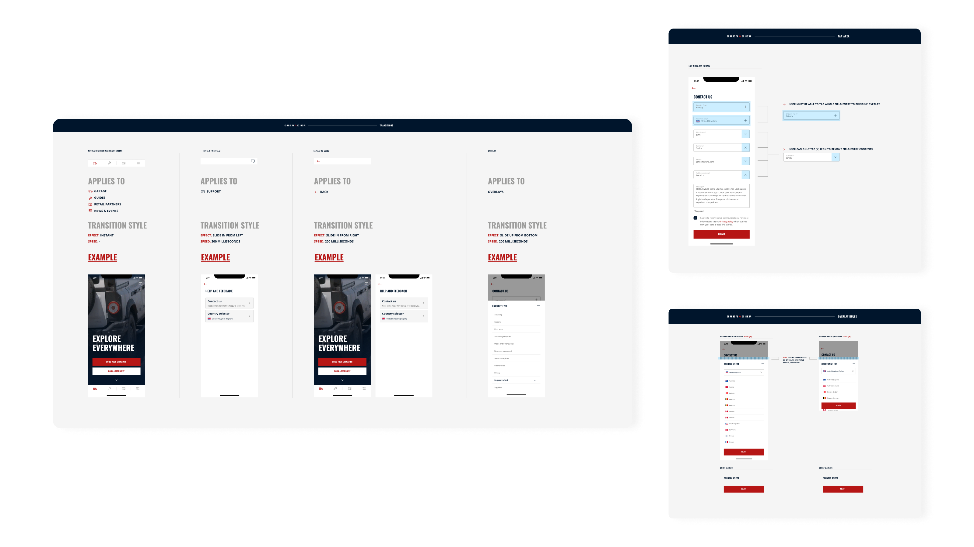 INEOS final app screens