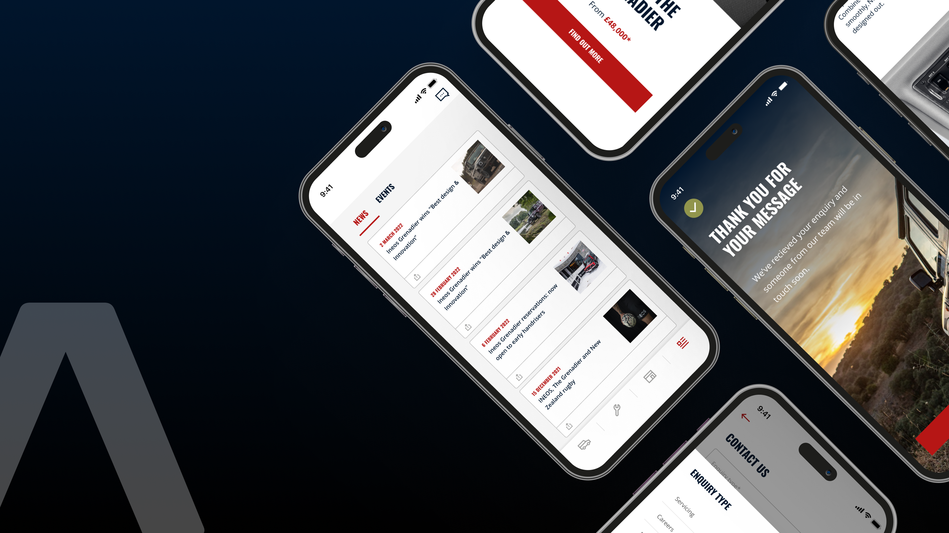 INEOS final app screens