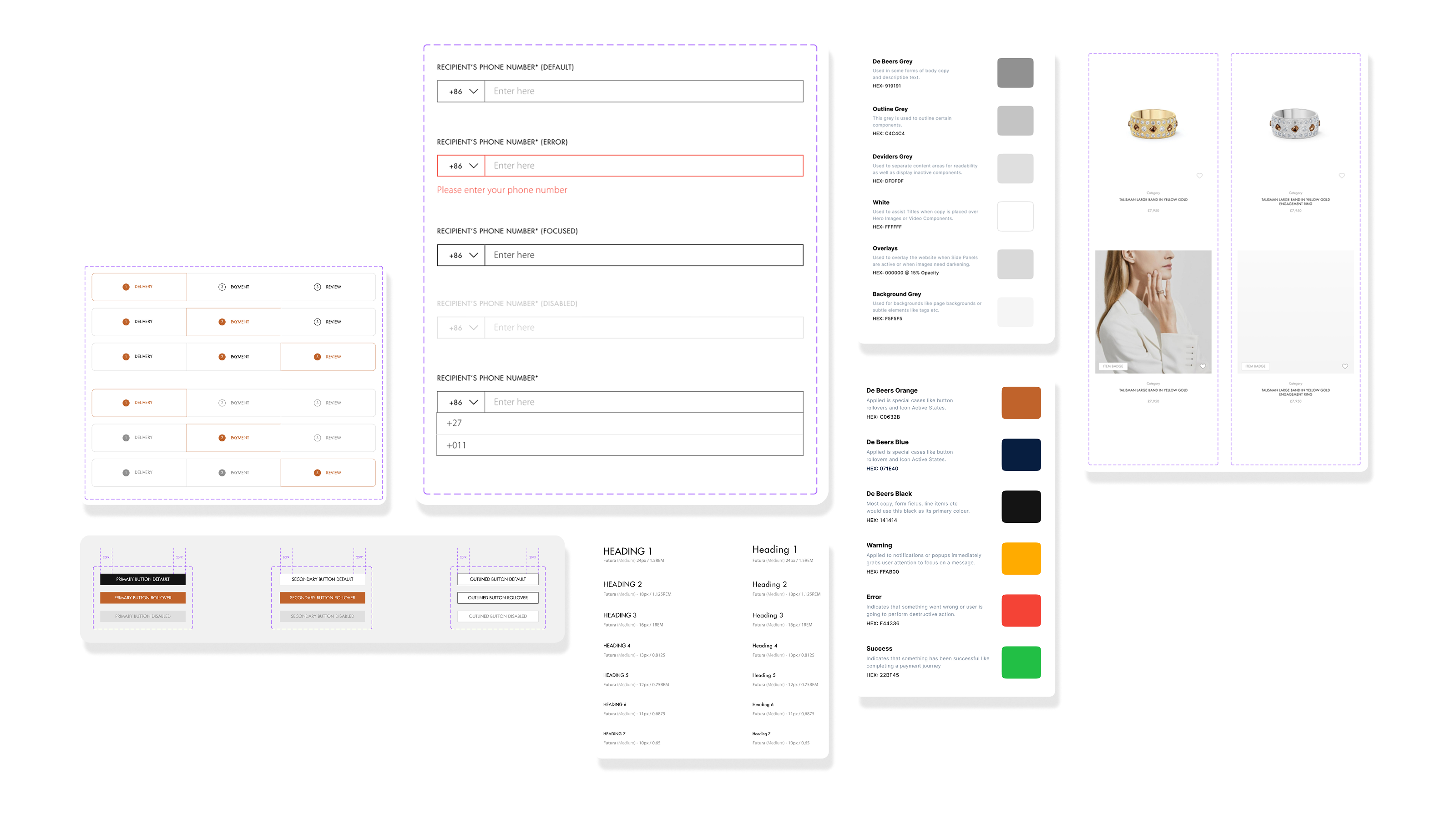 De Beers design system and component exploration