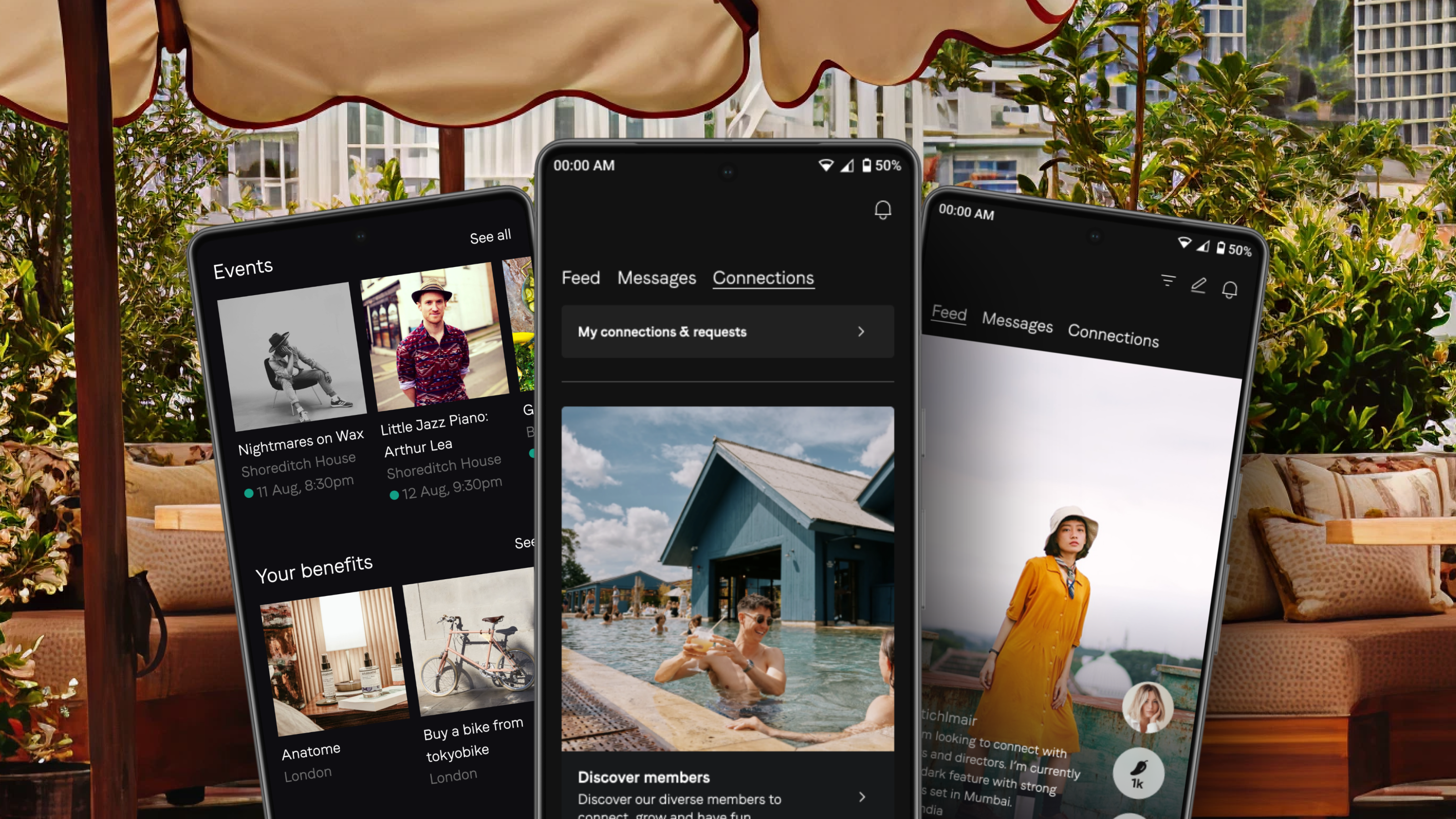 Soho House annotated screens