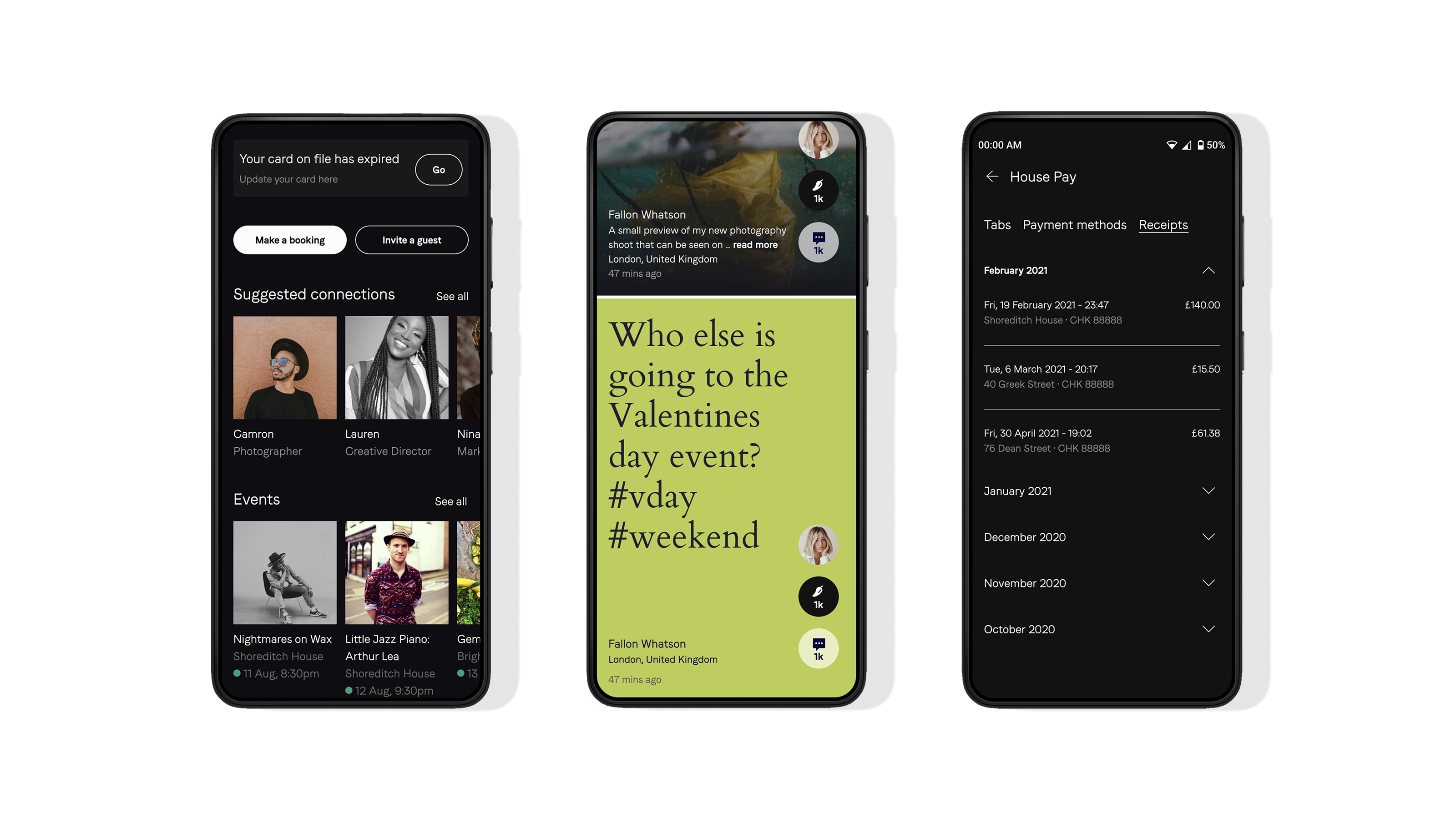 Soho House component examples